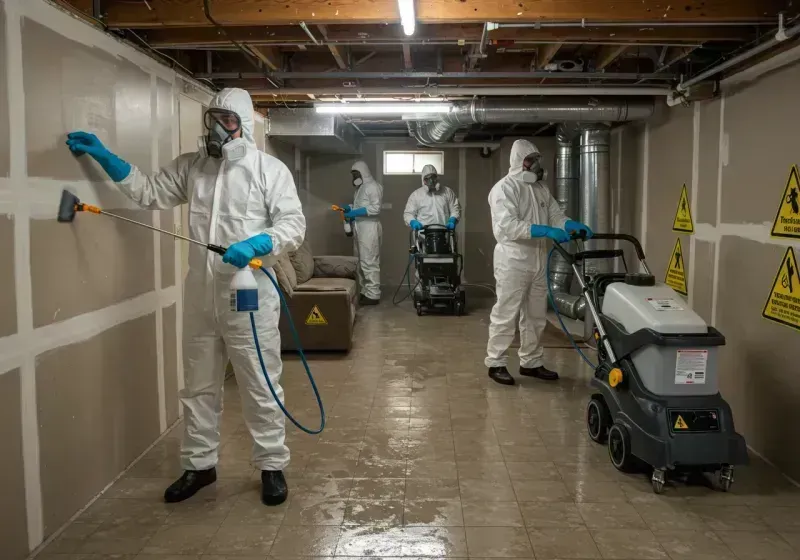 Basement Moisture Removal and Structural Drying process in Fairfield Glade, TN